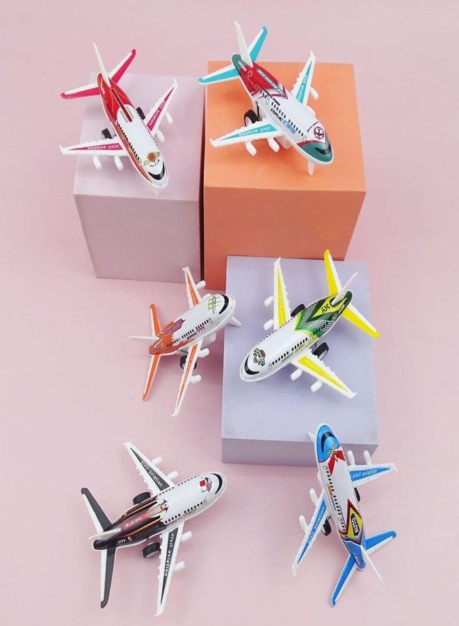 KITMEER Mini Metal Airplane Set for Kids | Push and Go Unbrekable Friction Powered Airplane Model Set Toys | Ideal Gift Or Return Gifts for Kids - Multicolor Pack of 6 - Image 2